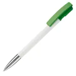 Balpen Nash metalen tip hardcolour, wit / groen