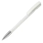 Balpen Nash metalen tip hardcolour, wit - wit