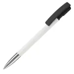 Balpen Nash metalen tip hardcolour, wit/zwart
