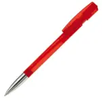 Balpen Nash metalen tip transparant, transparant rood