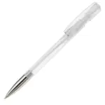 Balpen Nash metalen tip transparant, transparant - wit
