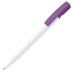 Balpen Nash hardcolour, wit / paars
