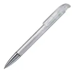 Balpen Atlas transparant metalen tip, transparant - wit