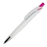 Balpen Riva hardcolour, wit / donker roze