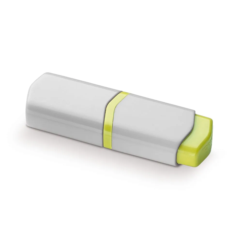 Tekstmarker mini wit geel - Hidalgo-werbeartikel Tekstmarker mini, wit / geel