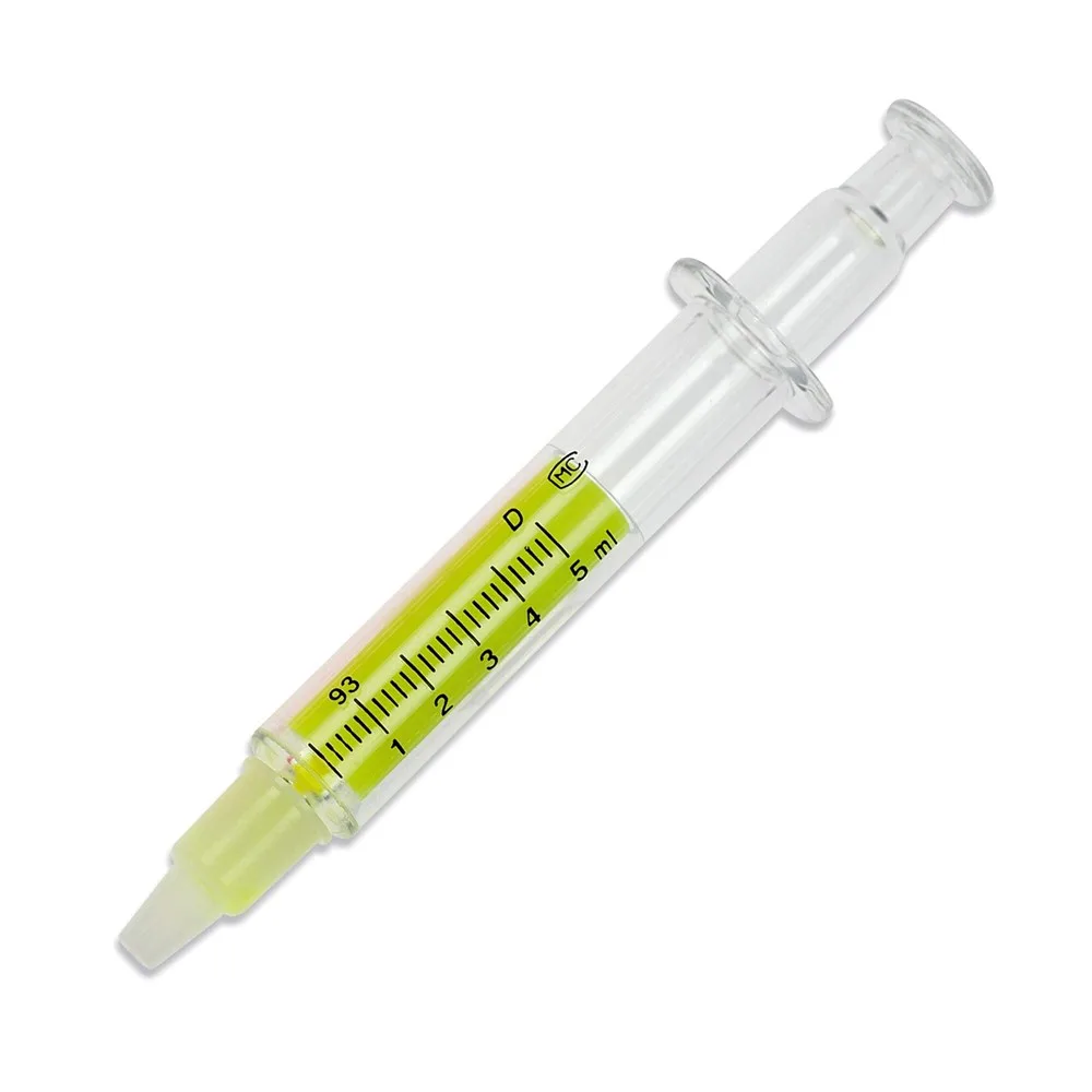 Markeerstift spuit transparant geel - Hidalgo-werbeartikel Markeerstift spuit, transparant geel