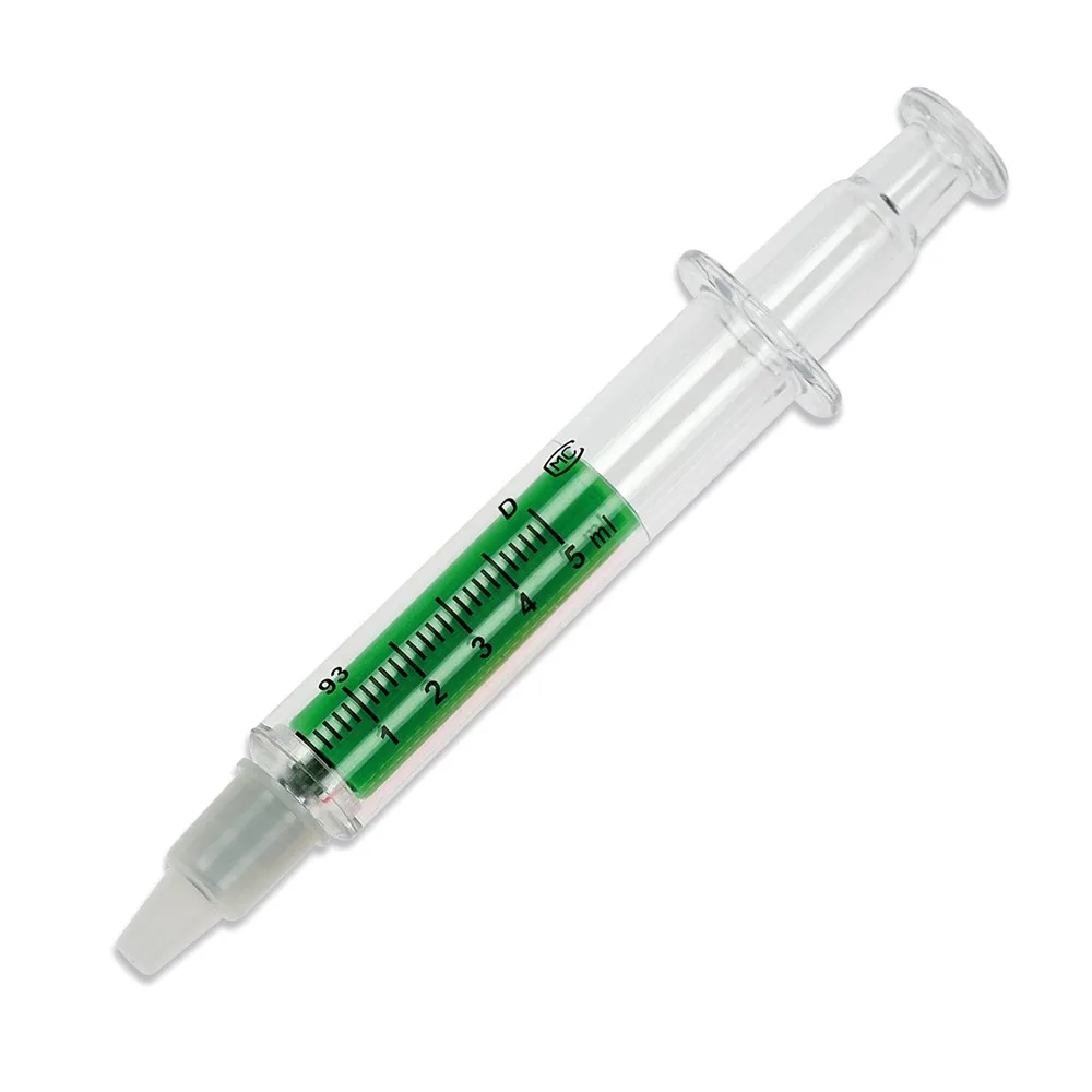 Markeerstift spuit transparant groen - Hidalgo-werbeartikel Markeerstift spuit, transparant groen