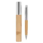 Metalen balpen bamboe in koker — productfoto 4