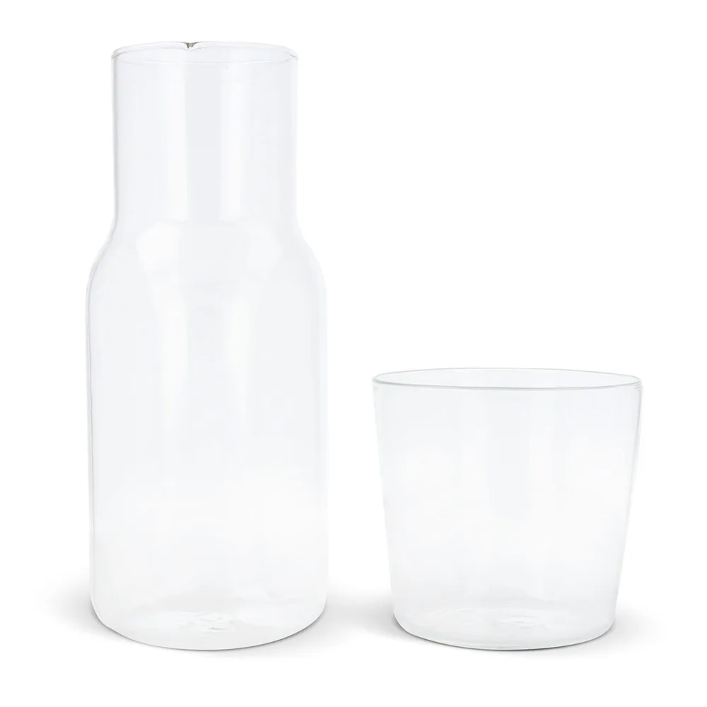 Caraffe 550ml en drinkglas 250ml set transparant - Hidalgo-werbeartikel Caraffe 550ml en drinkglas 250ml set, transparant