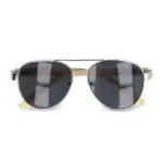 Aviator zonnebril met bamboe poten — productfoto 3