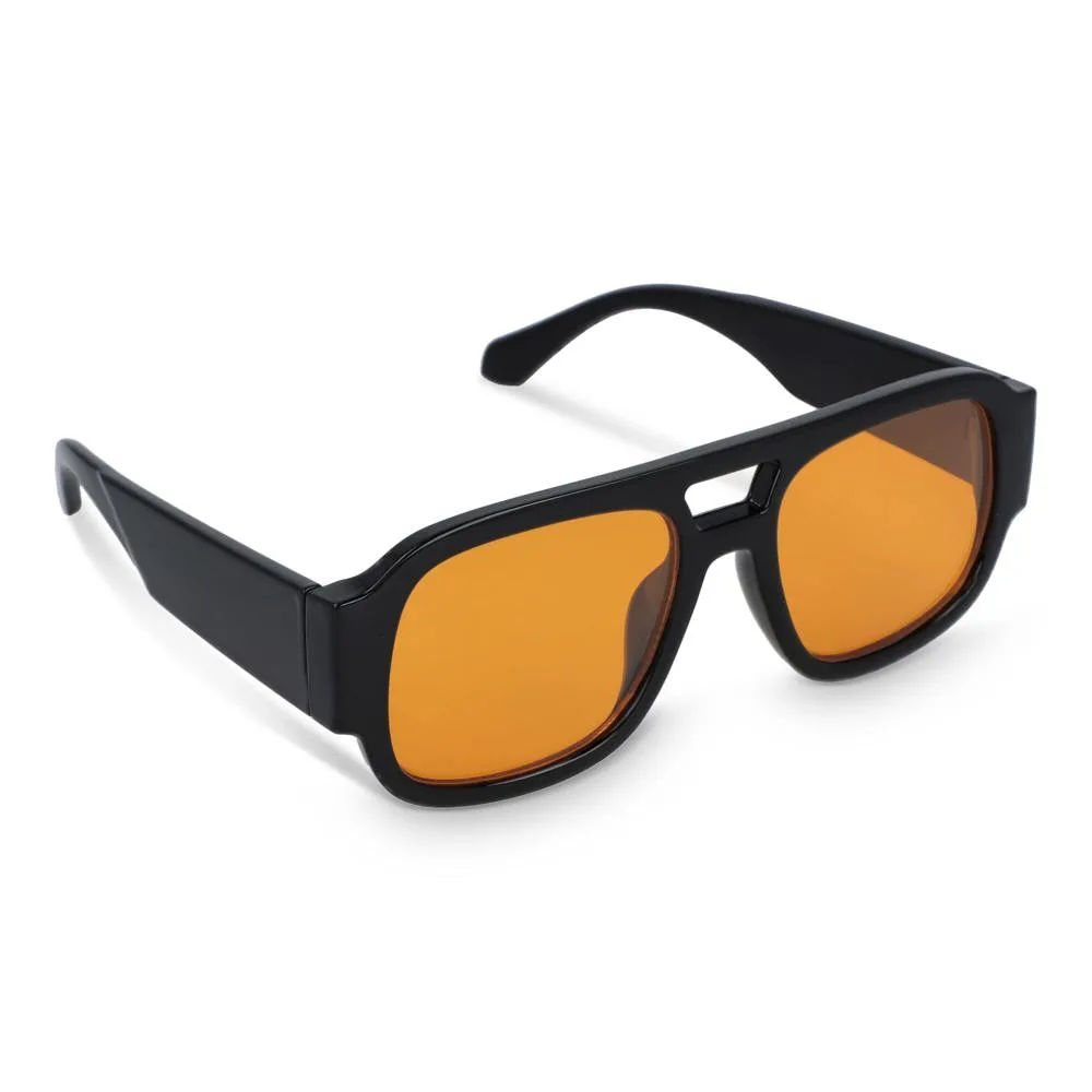 Noor Zonnebril UV400 zwart oranje - Hidalgo-werbeartikel Noor Zonnebril UV400, zwart / oranje