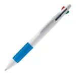 Balpen 4 kleuren hardcolour, wit / blauw