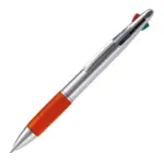 Balpen 4 kleuren hardcolour, zilver / rood