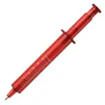 Injectiespuitpen transparant, transparant rood