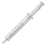 Injectiespuitpen transparant, transparant - wit