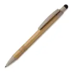 Balpen bamboe en tarwestro met stylus, beige / zwart