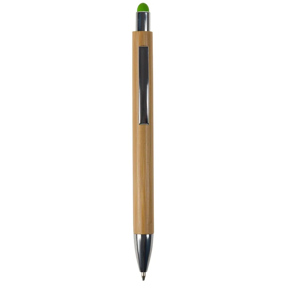 Balpen New York bamboe met stylus productfoto 3 - Hidalgo-werbeartikel Balpen New York bamboe met stylus — productfoto 3