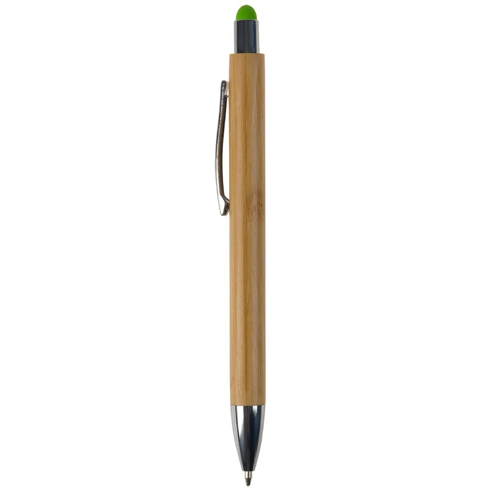 Balpen New York bamboe met stylus productfoto 4 - Hidalgo-werbeartikel Balpen New York bamboe met stylus — productfoto 4
