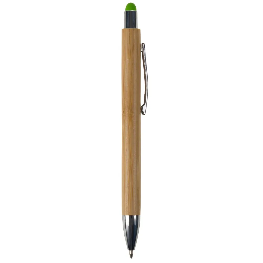 Balpen New York bamboe met stylus productfoto 6 - Hidalgo-werbeartikel Balpen New York bamboe met stylus — productfoto 6