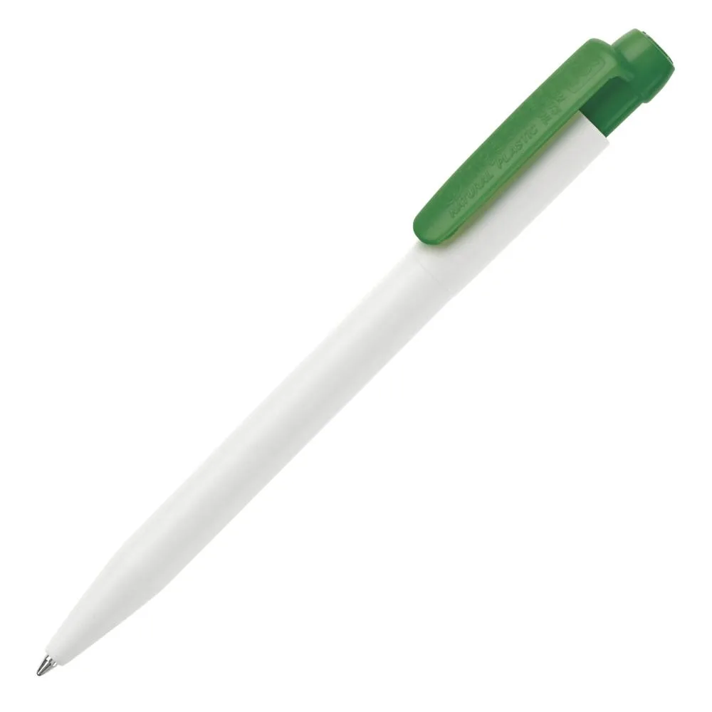 Balpen Ingeo TM Pen hardcolour wit groen - Hidalgo-werbeartikel Balpen Ingeo TM Pen hardcolour, wit / groen