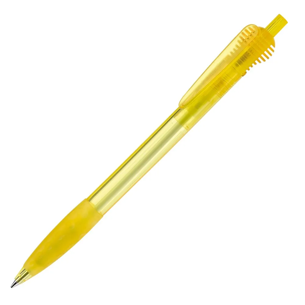 Balpen Cosmo grip transparant, transparant geel