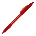 Balpen Cosmo grip transparant, transparant rood