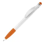 Balpen Cosmo stylus hardcolour, wit / oranje