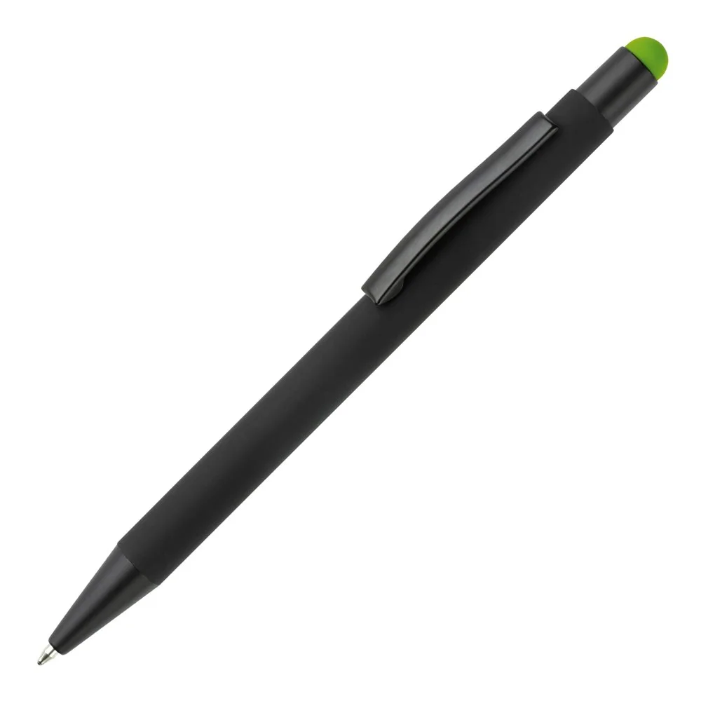 Balpen New York stylus metaal zwart lichtgroen - Hidalgo-werbeartikel Balpen New York stylus metaal, zwart / lichtgroen