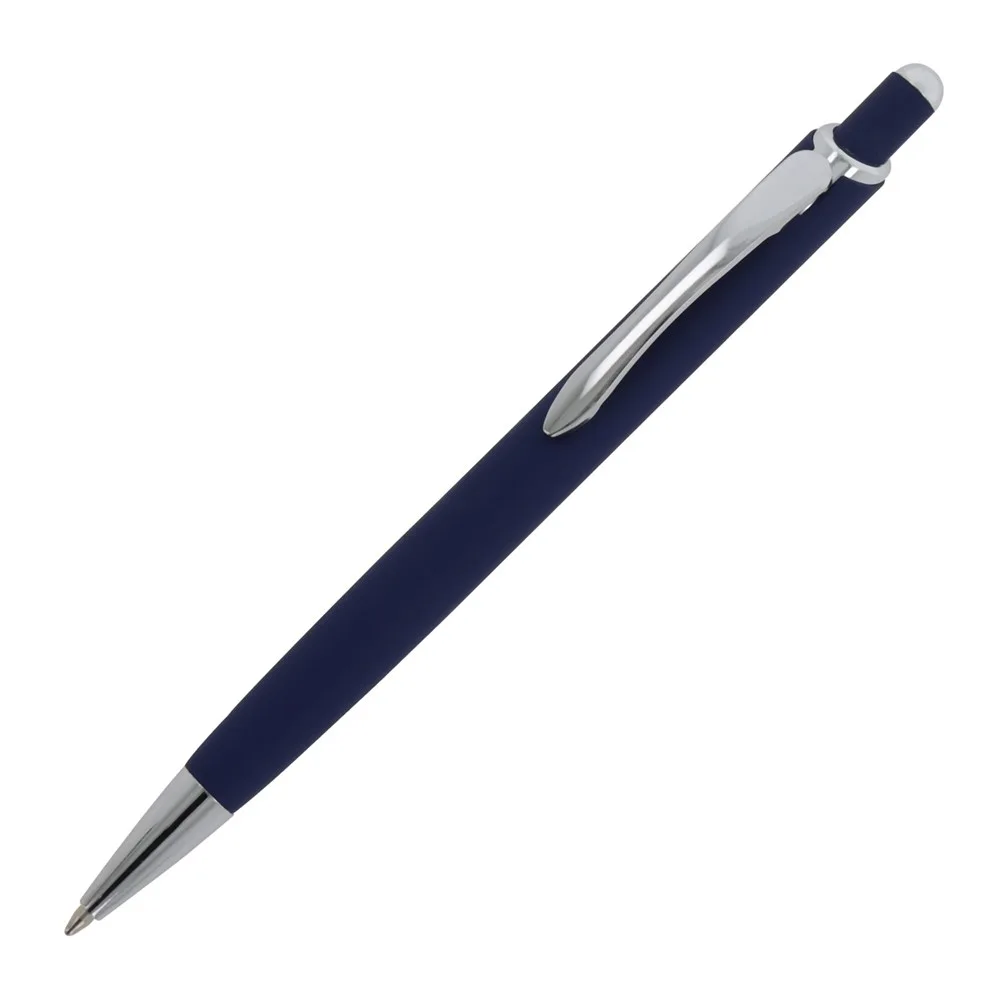 Balpen Monaco Metaal soft touch donkerblauw - Hidalgo-werbeartikel Balpen Monaco Metaal soft touch, donkerblauw
