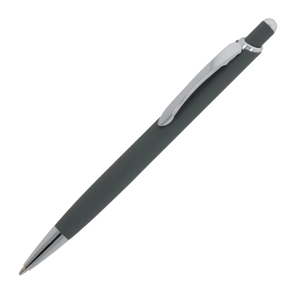 Balpen Monaco Metaal soft touch grijs - Hidalgo-werbeartikel Balpen Monaco Metaal soft touch, grijs