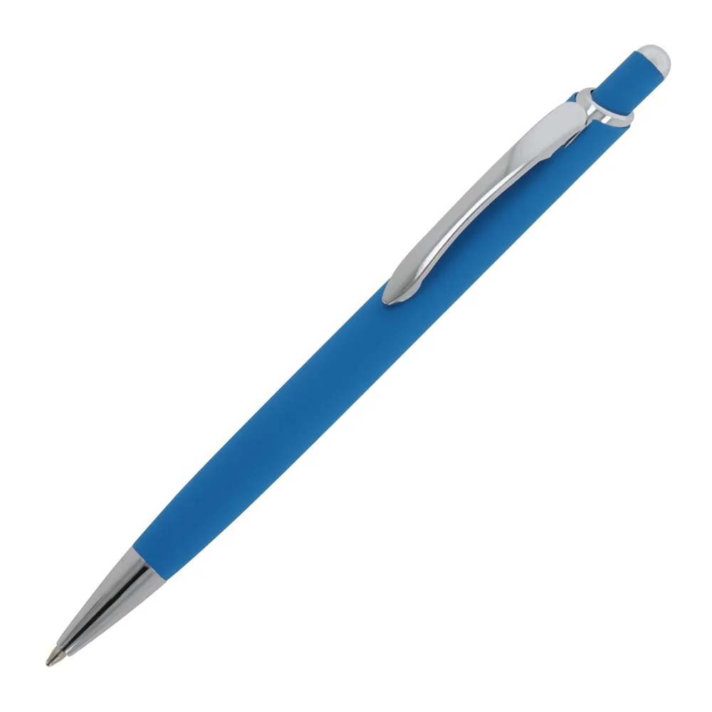 Balpen Monaco Metaal soft touch lichtblauw - Hidalgo-werbeartikel Balpen Monaco Metaal soft touch, lichtblauw