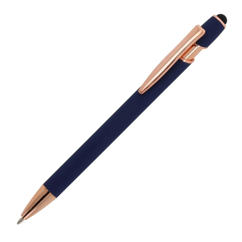 Balpen Paris Luxe Metaal rubberised donkerblauw - Hidalgo-werbeartikel Balpen Paris Luxe Metaal rubberised, donkerblauw