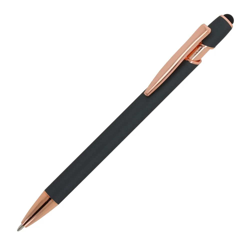 Balpen Paris Luxe Metaal rubberised grijs - Hidalgo-werbeartikel Balpen Paris Luxe Metaal rubberised, grijs