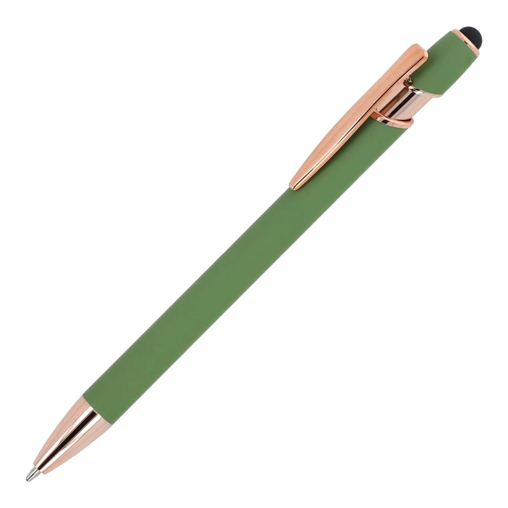 Balpen Paris Luxe Metaal rubberised olijfgroen - Hidalgo-werbeartikel Balpen Paris Luxe Metaal rubberised, olijfgroen