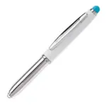 Balpen Shine stylus metaal wit lichtblauw - Hidalgo-werbeartikel Balpen Shine stylus metaal, wit / lichtblauw