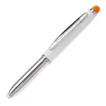 Balpen Shine stylus metaal wit oranje - Hidalgo-werbeartikel Balpen Shine stylus metaal, wit / oranje