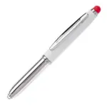 Balpen Shine stylus metaal wit rood - Hidalgo-werbeartikel Balpen Shine stylus metaal, wit / rood