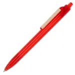 Balpen paperclip Oceanbound Plastic, transparant rood