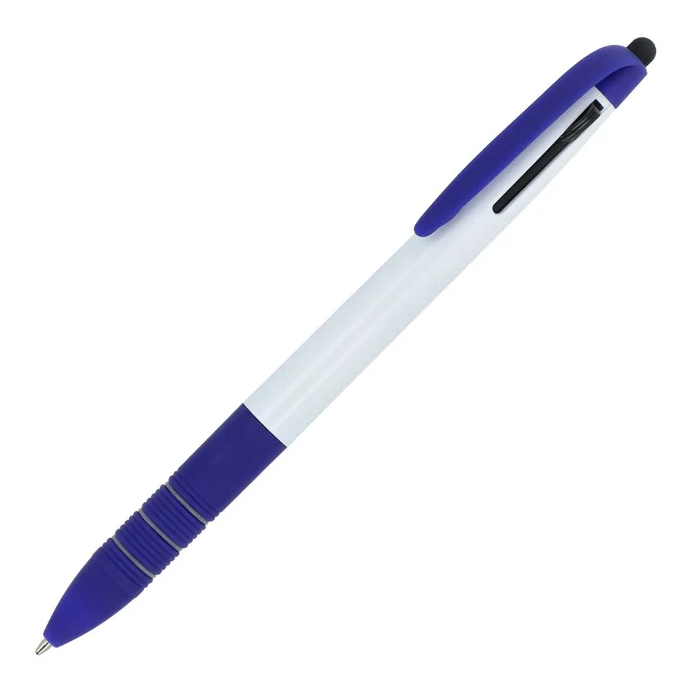 3-kleuren pen Berlijn wit donkerblauw - Hidalgo-werbeartikel 3-kleuren pen Berlijn, wit / donkerblauw