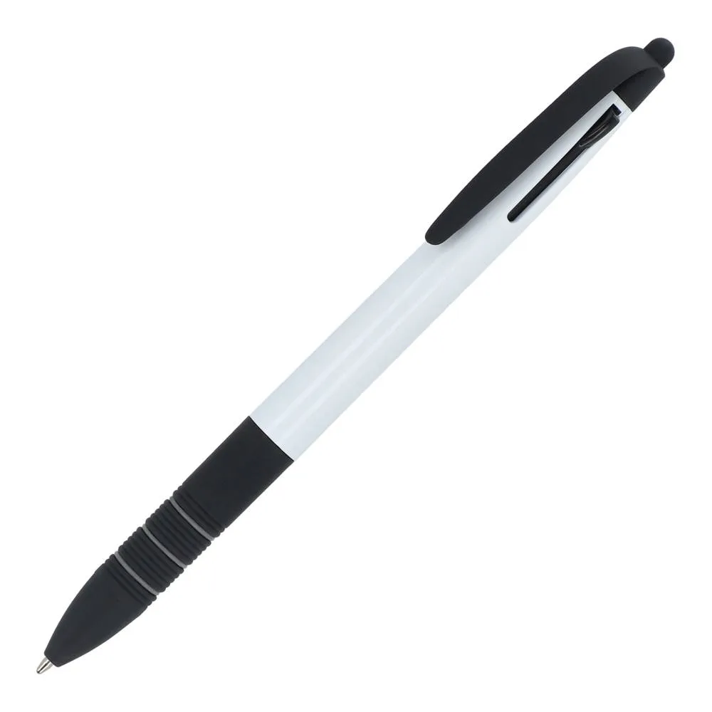 3-kleuren pen Berlijn witzwart - Hidalgo-werbeartikel 3-kleuren pen Berlijn, wit/zwart