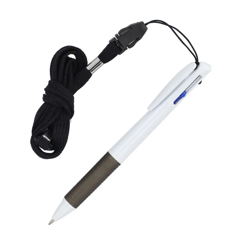 3-kleuren met met grip en keycord witzwart - Hidalgo-werbeartikel 3-kleuren met met grip en keycord, wit/zwart