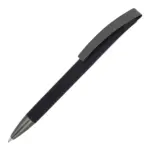 Balpen Vegas softtouch met metalen clip, zwart