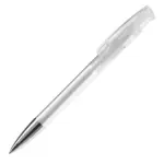Balpen Avalon metal transparant, transparant - wit