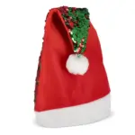 Tweekleurige pailletten kerstmuts, rood / groen