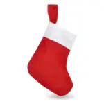 Vilten kerstsok 20 cm, wit / rood
