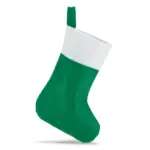 Vilten kerstsok 40 cm, wit / groen