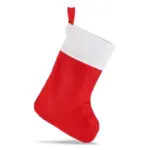 Vilten kerstsok 40 cm, wit / rood