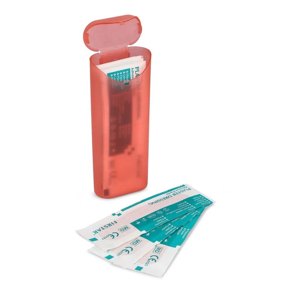 Pleistersdoosje met 10 PE-pleisters 70 × 18 mm rood - Hidalgo Pleistersdoosje met 10 PE-pleisters (70 × 18 mm), rood