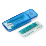 Pleistersdoosje met 5 PE-pleisters (56 × 18 mm), blauw