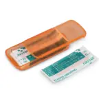 Pleistersdoosje met 5 PE-pleisters (56 × 18 mm), oranje